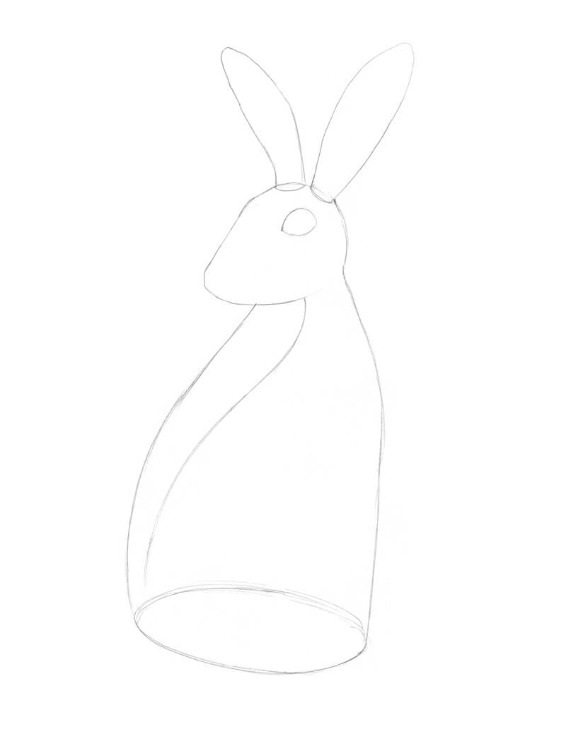 Base outline of the body of the rabbit