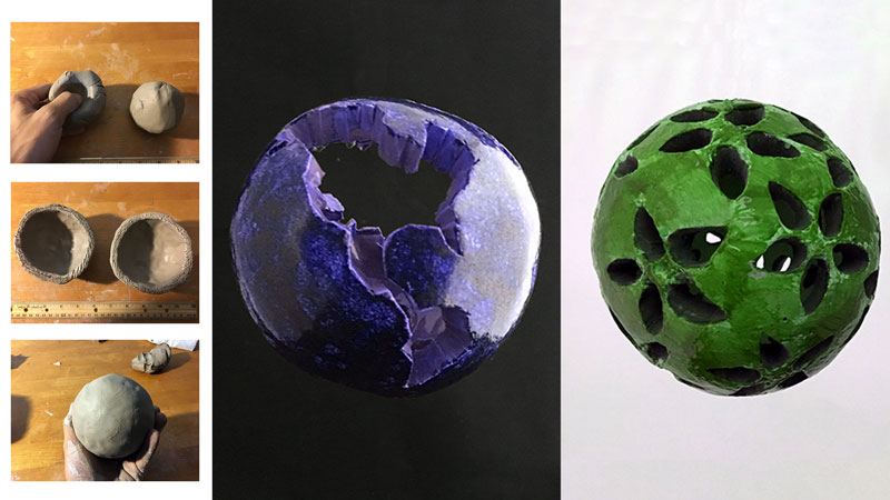 Beyond the pinch pot - Clay sphere sculptures