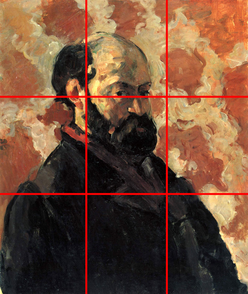 Cezanne portrait example using the rule of thirds
