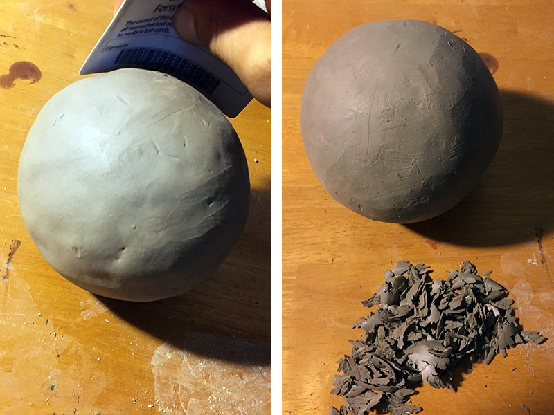 Carving and shaping clay