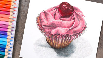 How to Draw a Cupcake with Colored Pencils