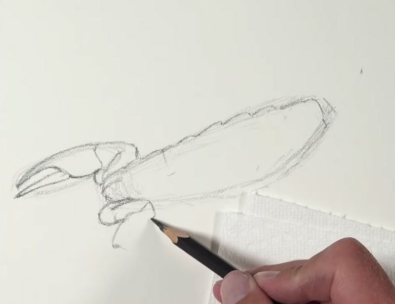 Drawing the basic shapes of the scorpion