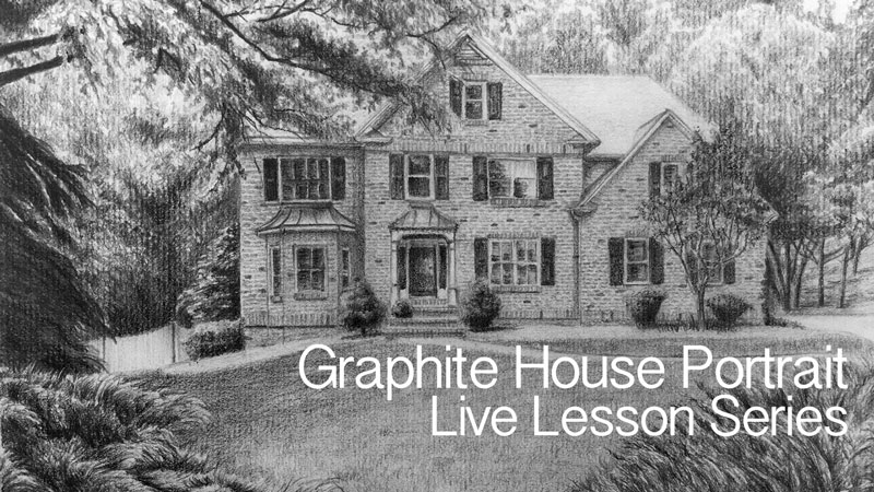 Graphite pencil house portrait