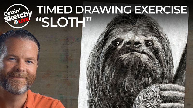 How to Draw a Sloth with Charcoal - Timed Drawing Exercise
