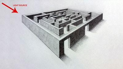 3D Maze with 2 Point Perspective