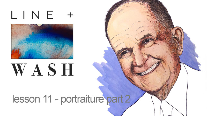 Line and wash portrait part 2