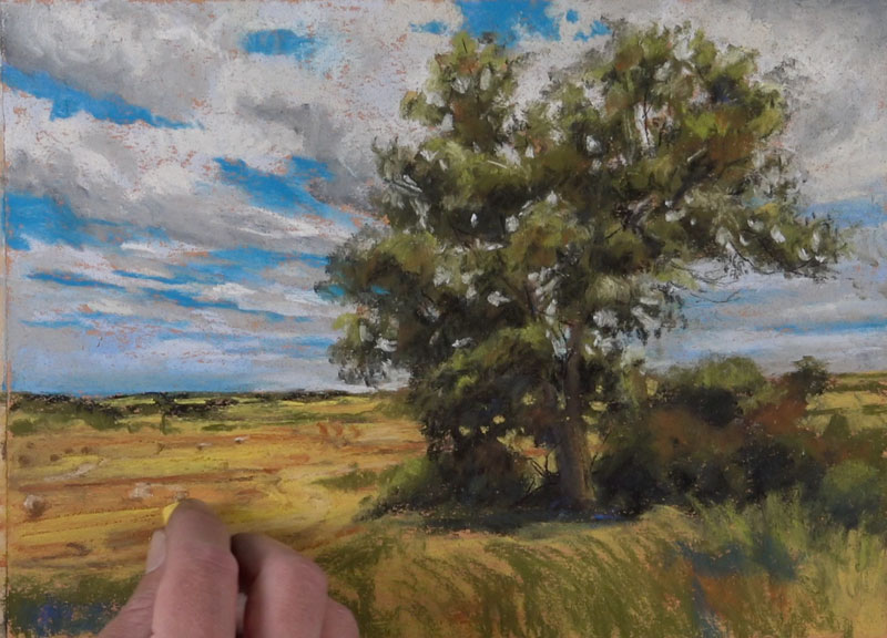 Painting the middle ground and distant field with pastels