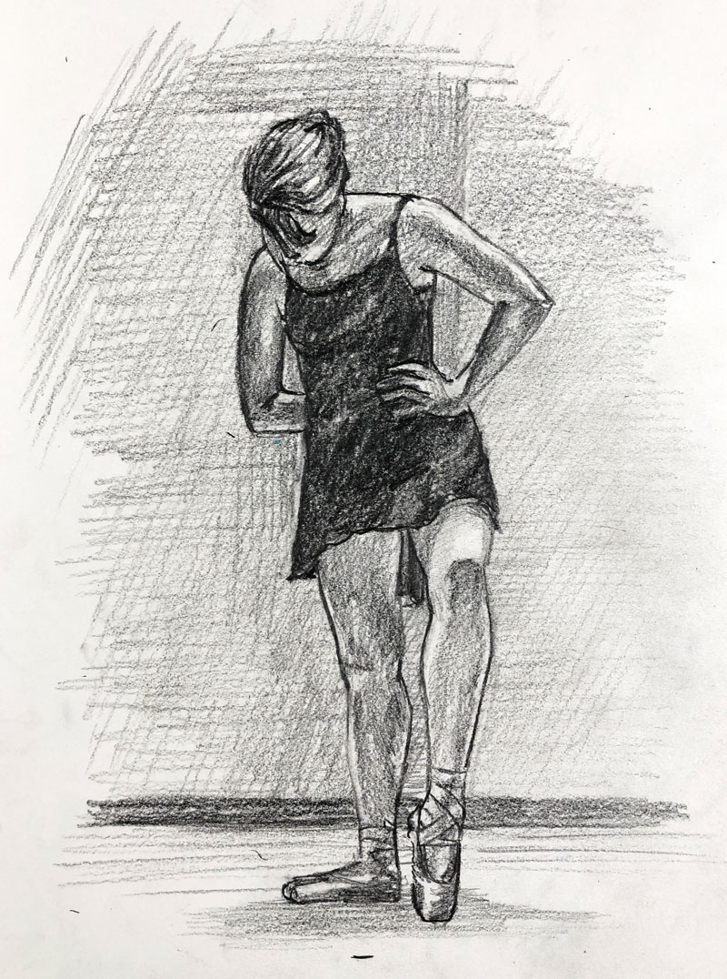 Pencil sketch of ballerina