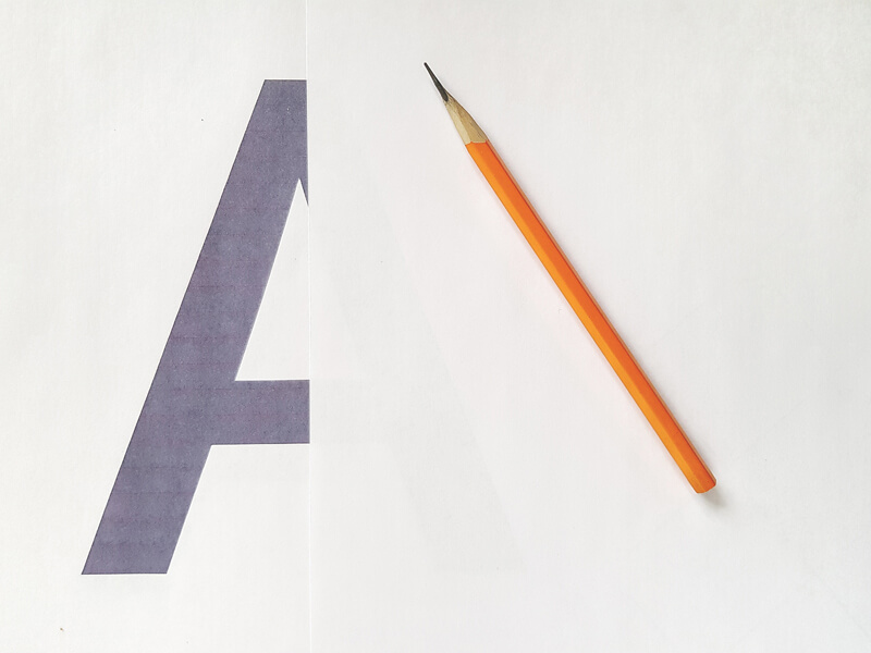 Printed letter for tracing
