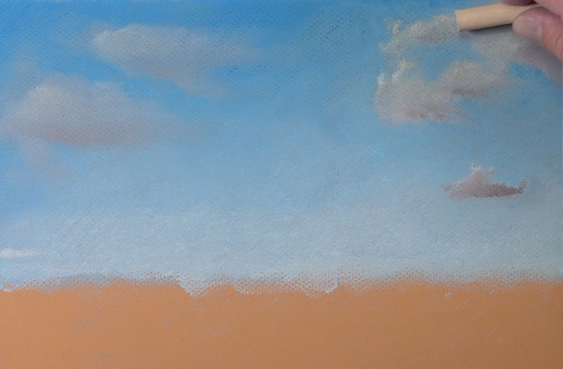 Refining the clouds in the sky with pastels