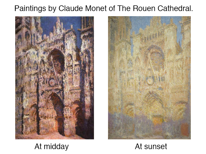 Monet paintings at different times during the day