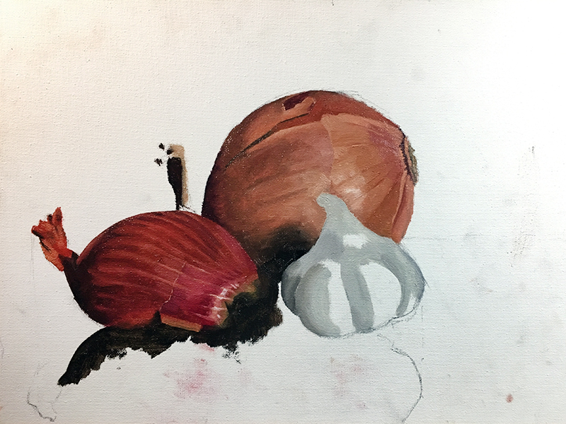 Painting the onion within the scene