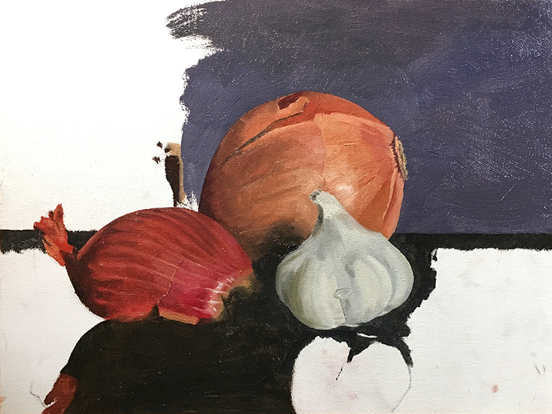 Adding the background and foreground in the still life