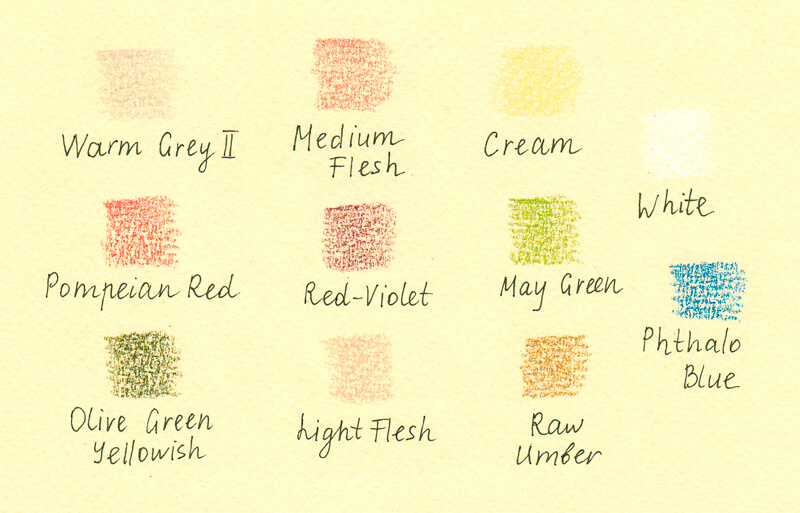 Colored pencil test swatches