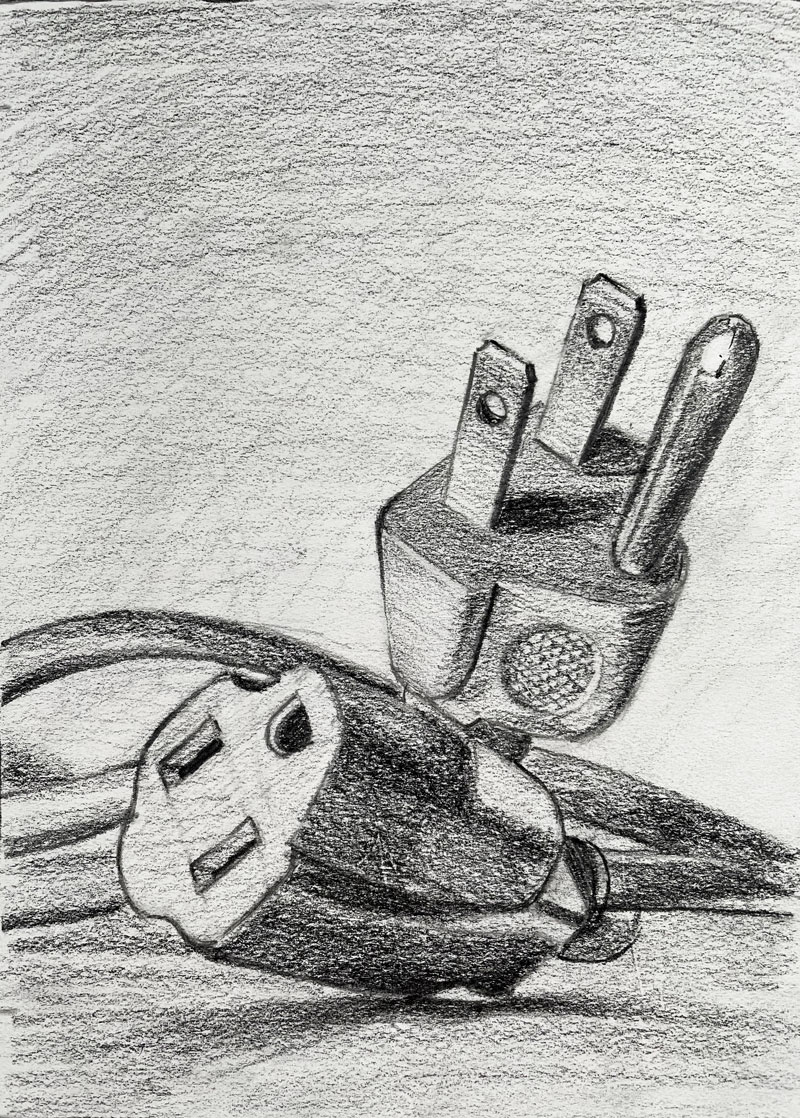 Drawing of an electrical cord